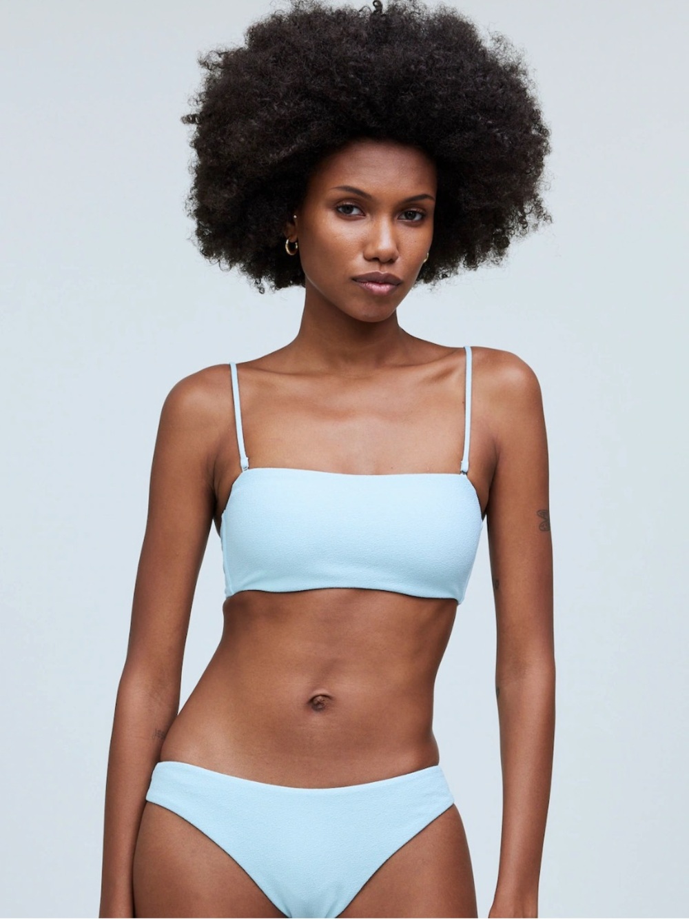 NWT Madewell Spaghetti-Strap Bandeau Bikini Top in Blue Heron